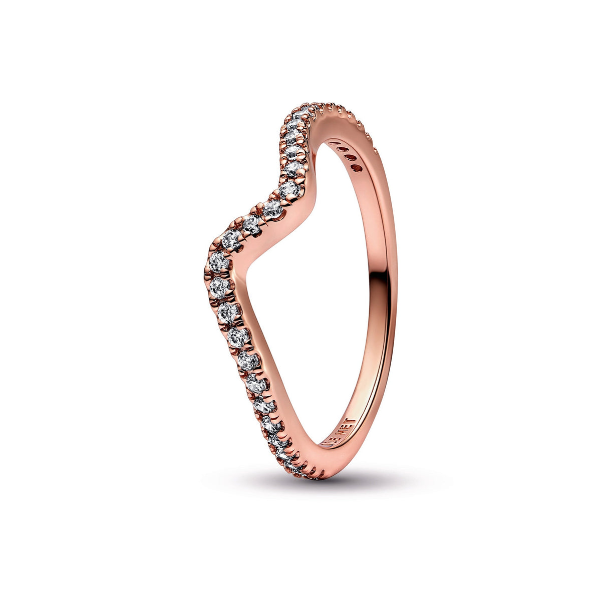 Ring – 14k Rose Gold-Plated – Sparkling Wave