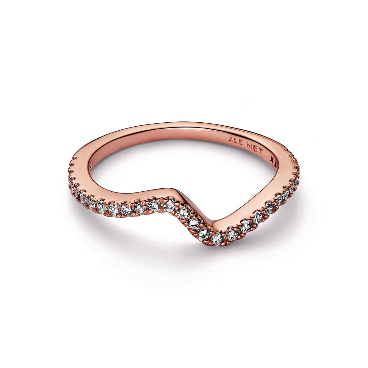 Ring – 14k Rose Gold-Plated – Sparkling Wave