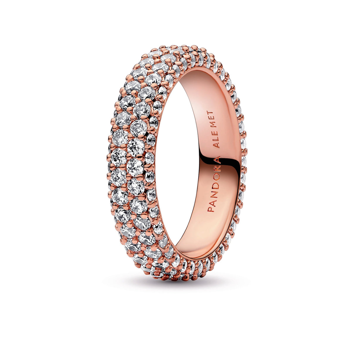 Ring – 14k Rose Gold-Plated – Pandora Timeless Pavé Double-row