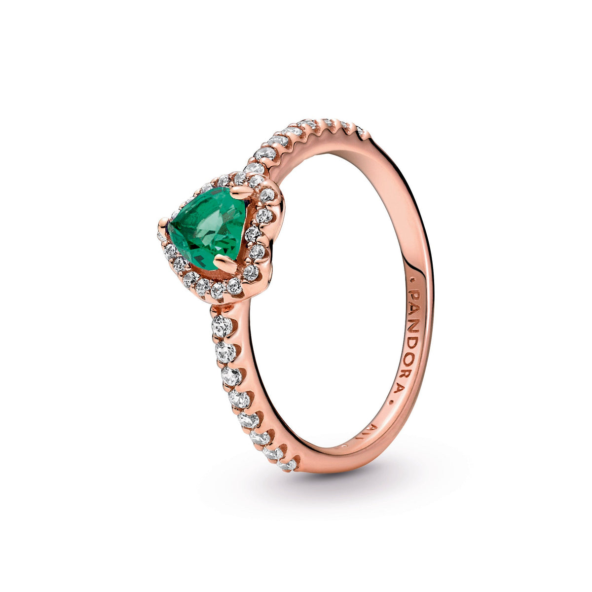 Ring – 14k Rose Gold-Plated – Sparkling Elevated Heart
