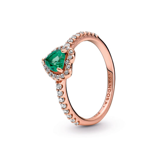 Ring – 14k Rose Gold-Plated – Sparkling Elevated Heart