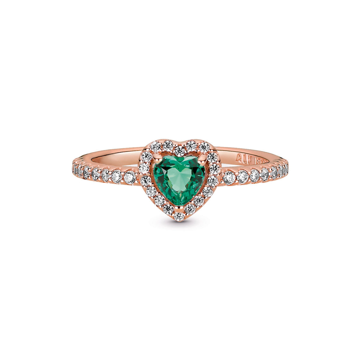 Ring – 14k Rose Gold-Plated – Sparkling Elevated Heart