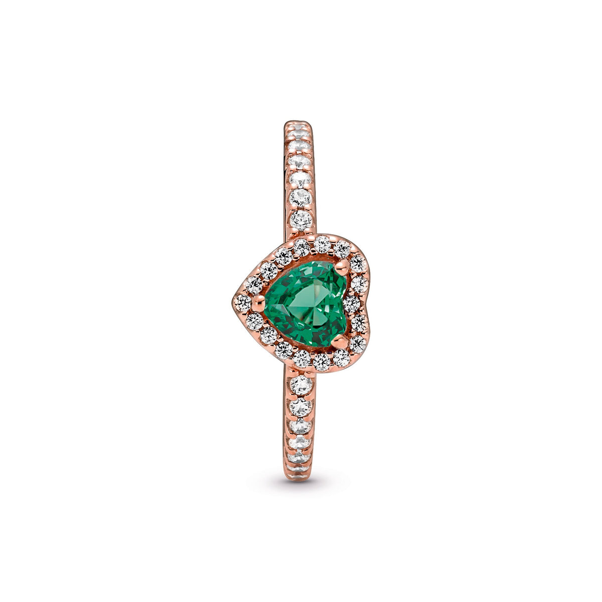 Ring – 14k Rose Gold-Plated – Sparkling Elevated Heart