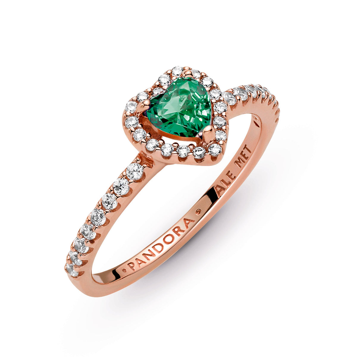 Ring – 14k Rose Gold-Plated – Sparkling Elevated Heart