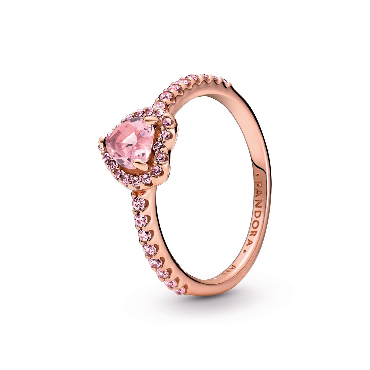 Ring – 14k Rose Gold-Plated – Sparkling Elevated Heart