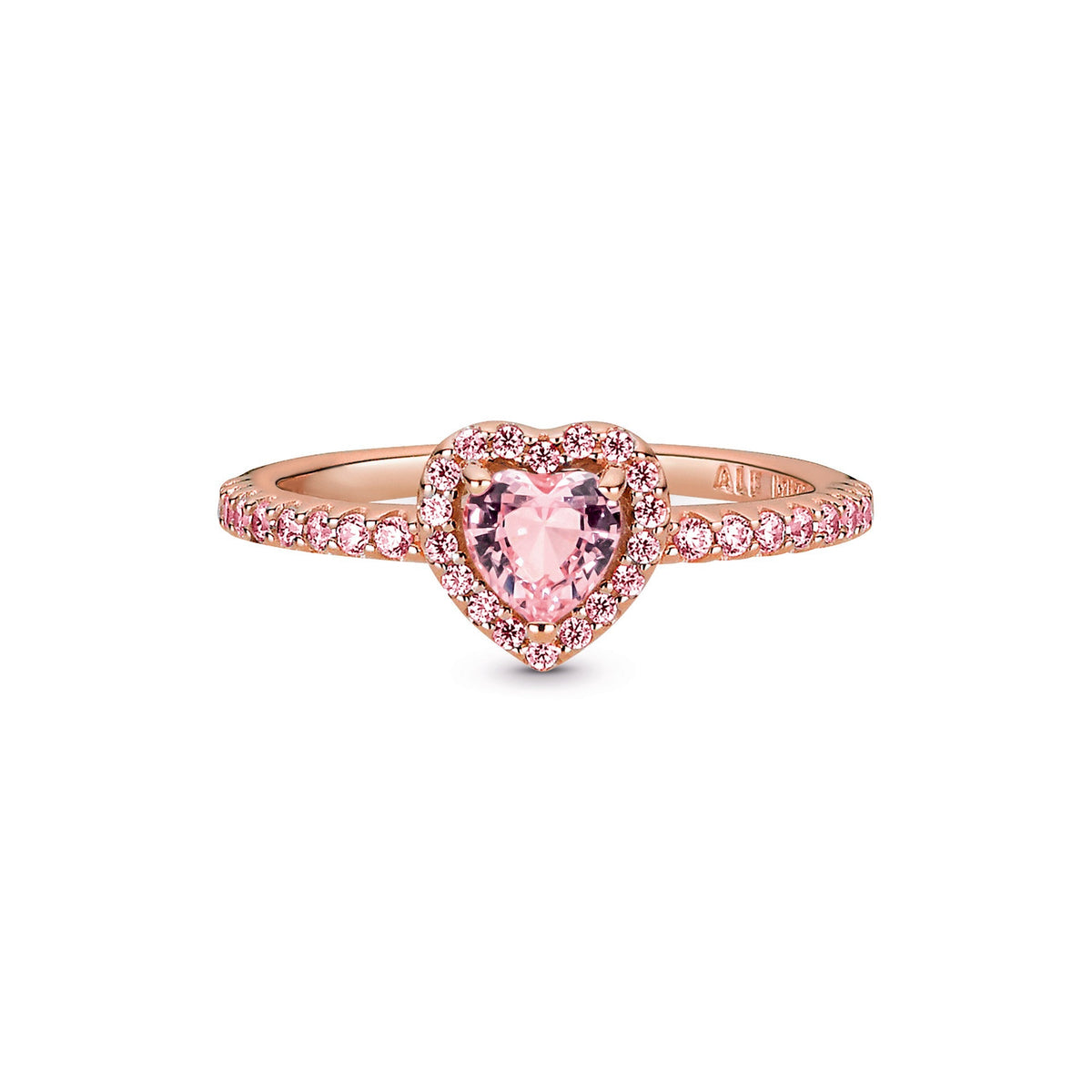 Ring – 14k Rose Gold-Plated – Sparkling Elevated Heart