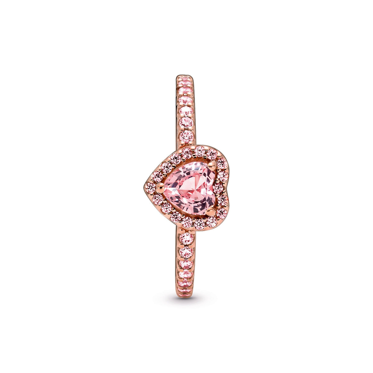 Ring – 14k Rose Gold-Plated – Sparkling Elevated Heart