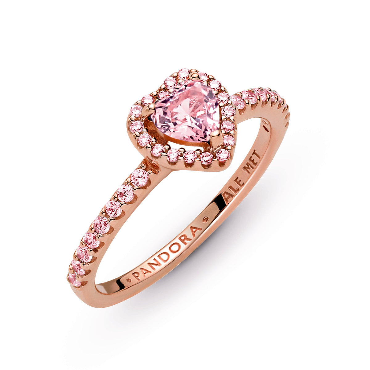 Ring – 14k Rose Gold-Plated – Sparkling Elevated Heart