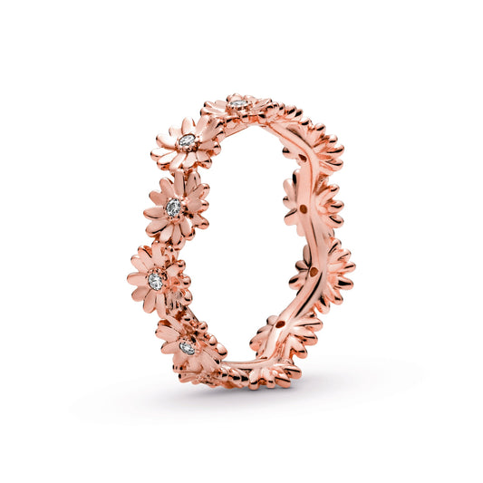 Ring – 14k Rose Gold-Plated – Sparkling Daisy Flower Crown