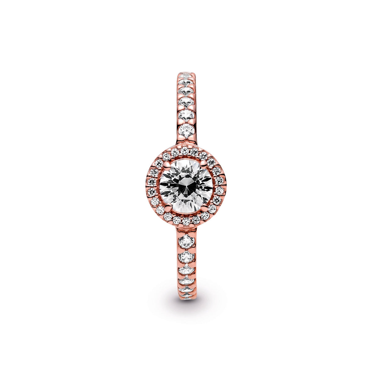 Ring – 14k Rose Gold-Plated – Classic Sparkle Halo