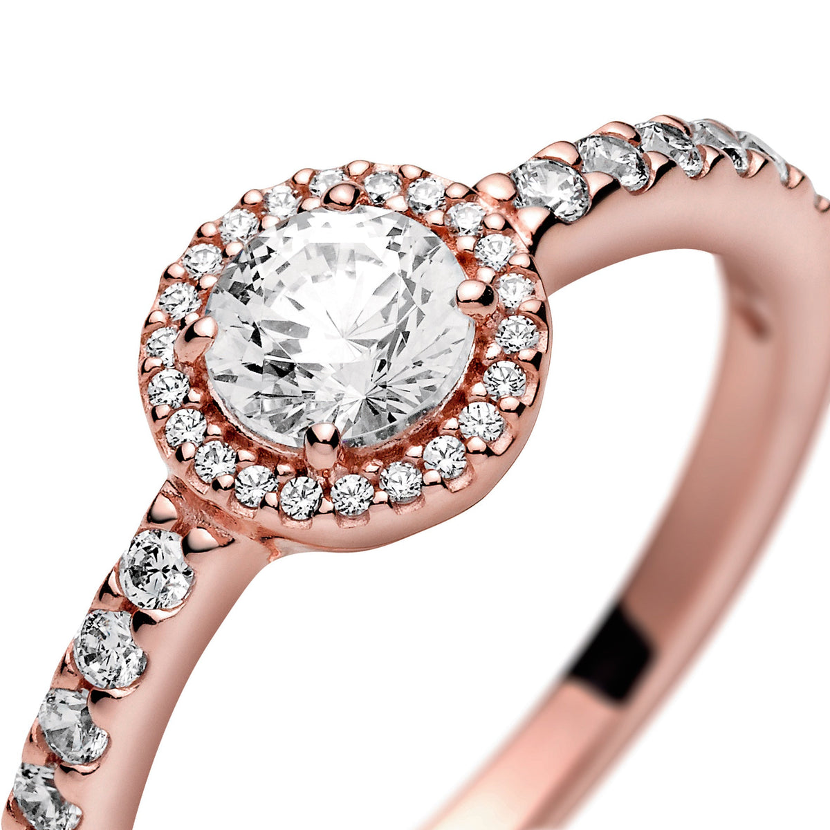 Ring – 14k Rose Gold-Plated – Classic Sparkle Halo