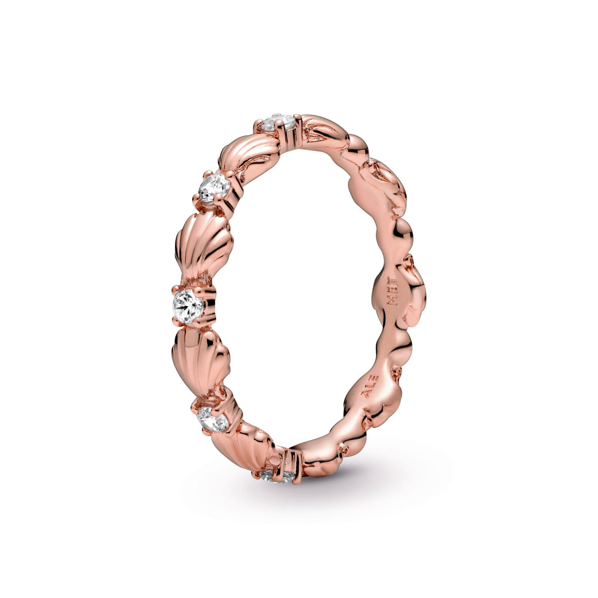 Ring – 14k Rose Gold-Plated – Sparkling Seashell Band