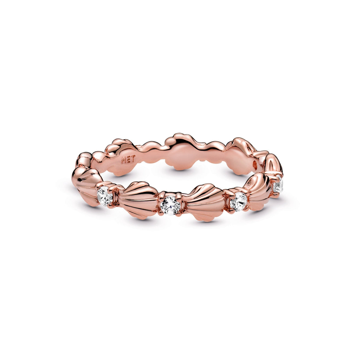 Ring – 14k Rose Gold-Plated – Sparkling Seashell Band