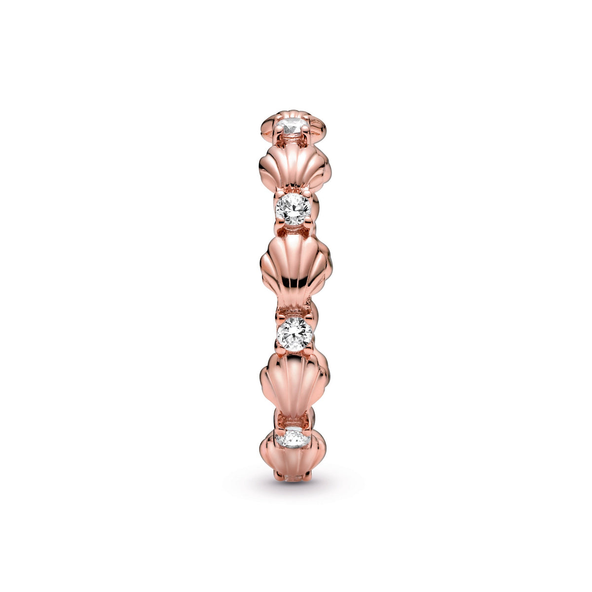 Ring – 14k Rose Gold-Plated – Sparkling Seashell Band