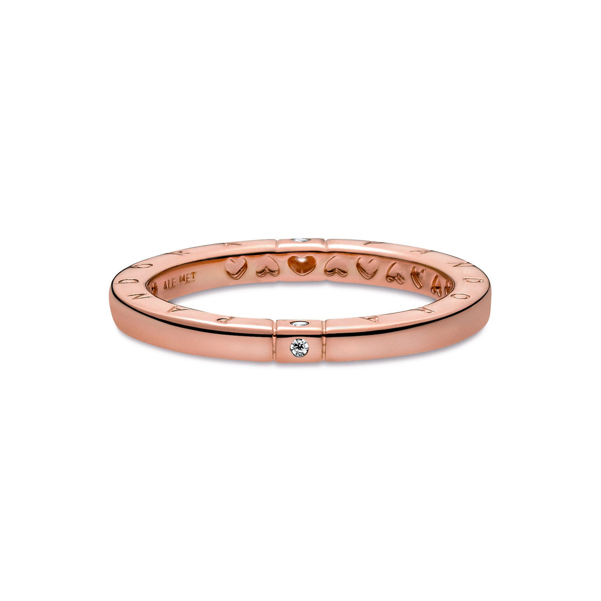 Ring – 14k Rose Gold-Plated – Logo & Hearts