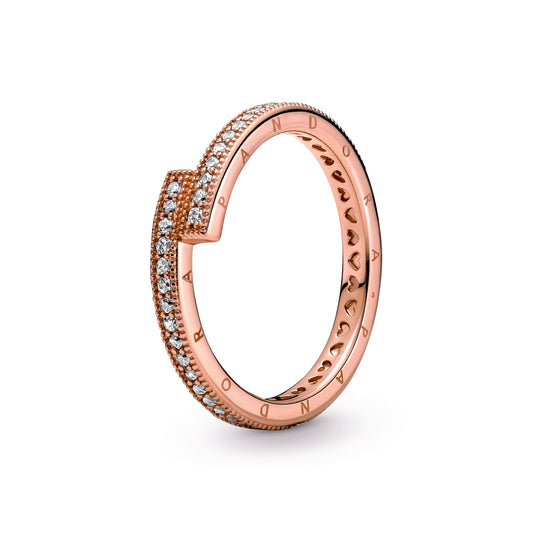 Ring – 14k Rose Gold-Plated – Sparkling Overlapping