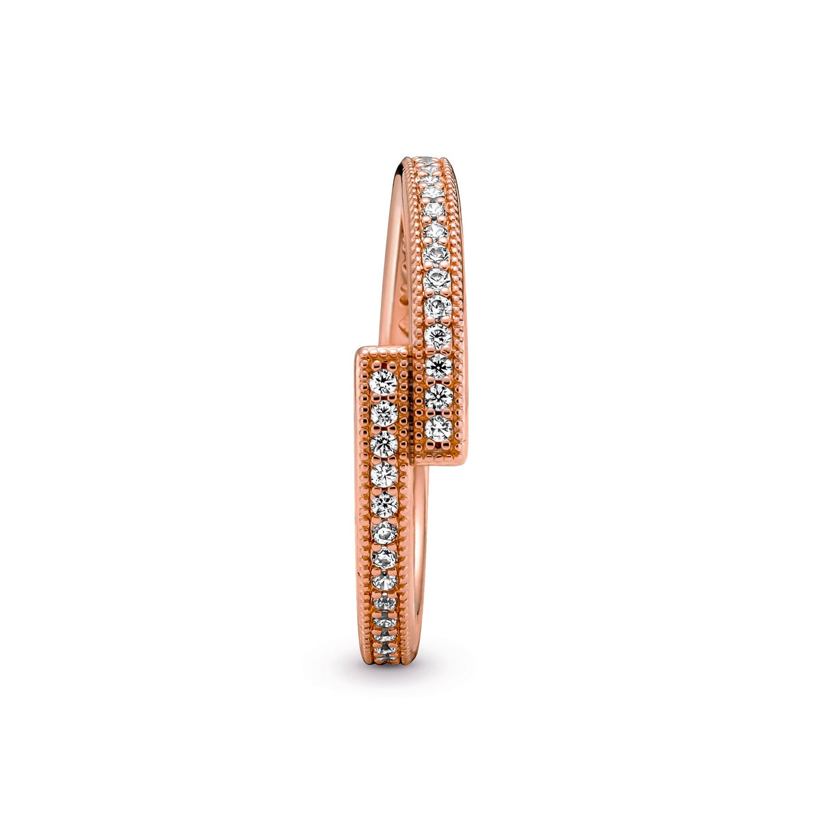 Ring – 14k Rose Gold-Plated – Sparkling Overlapping