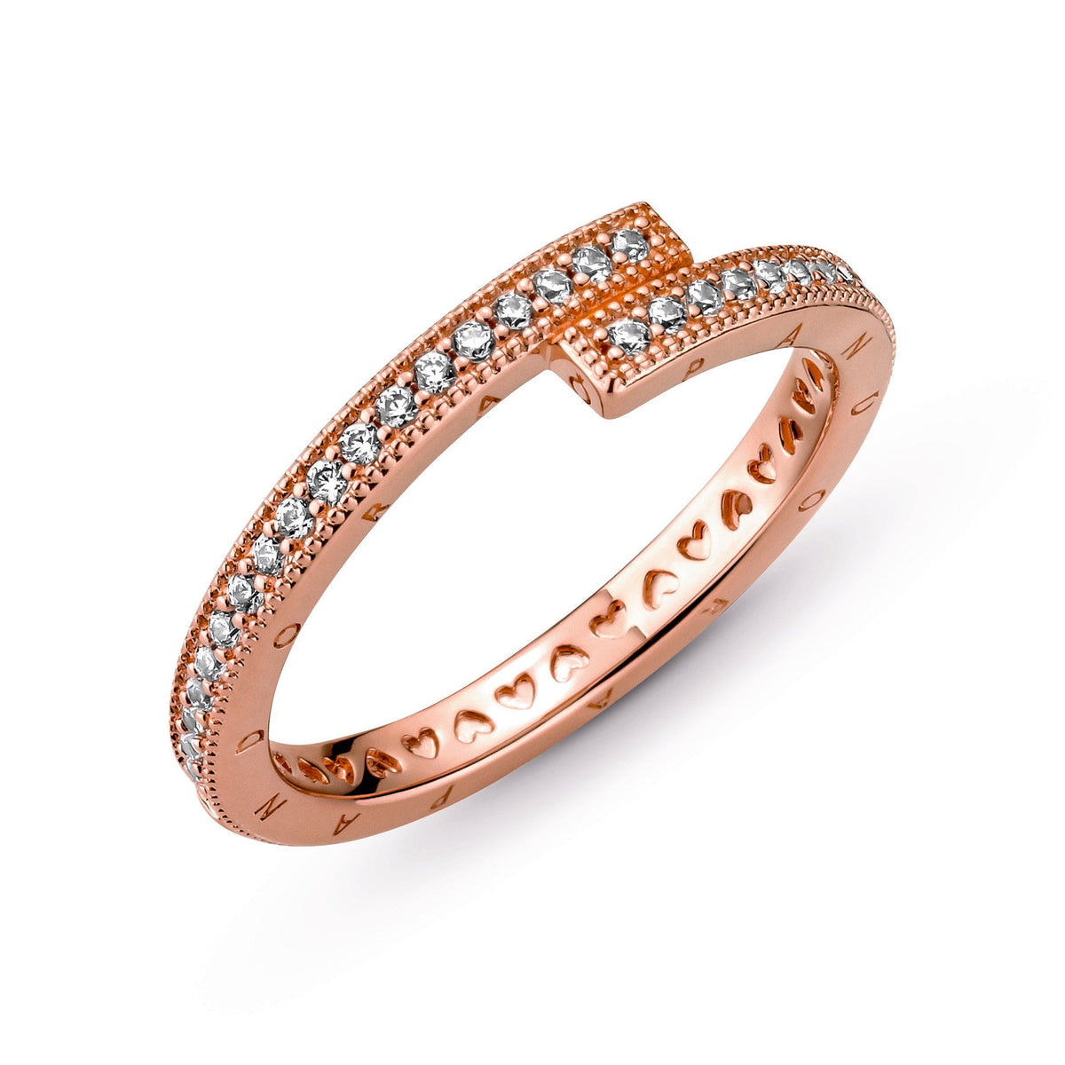 Ring – 14k Rose Gold-Plated – Sparkling Overlapping