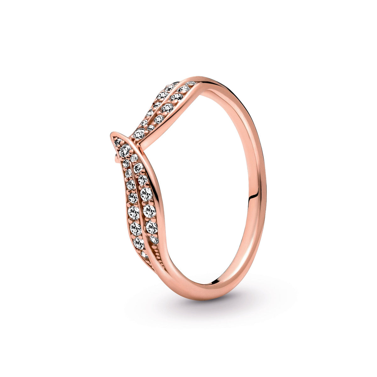 Ring – 14k Rose Gold-Plated – Sparkling Leaves