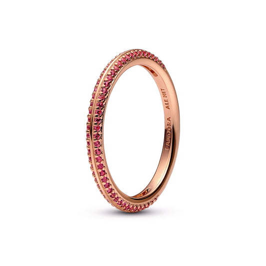 Ring – 14k Rose Gold-Plated – Pandora ME Red Pavé