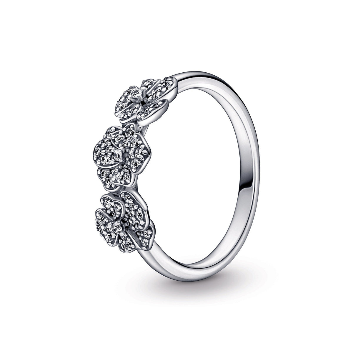 Ring – Sterling Silver – Triple Pansy Flower