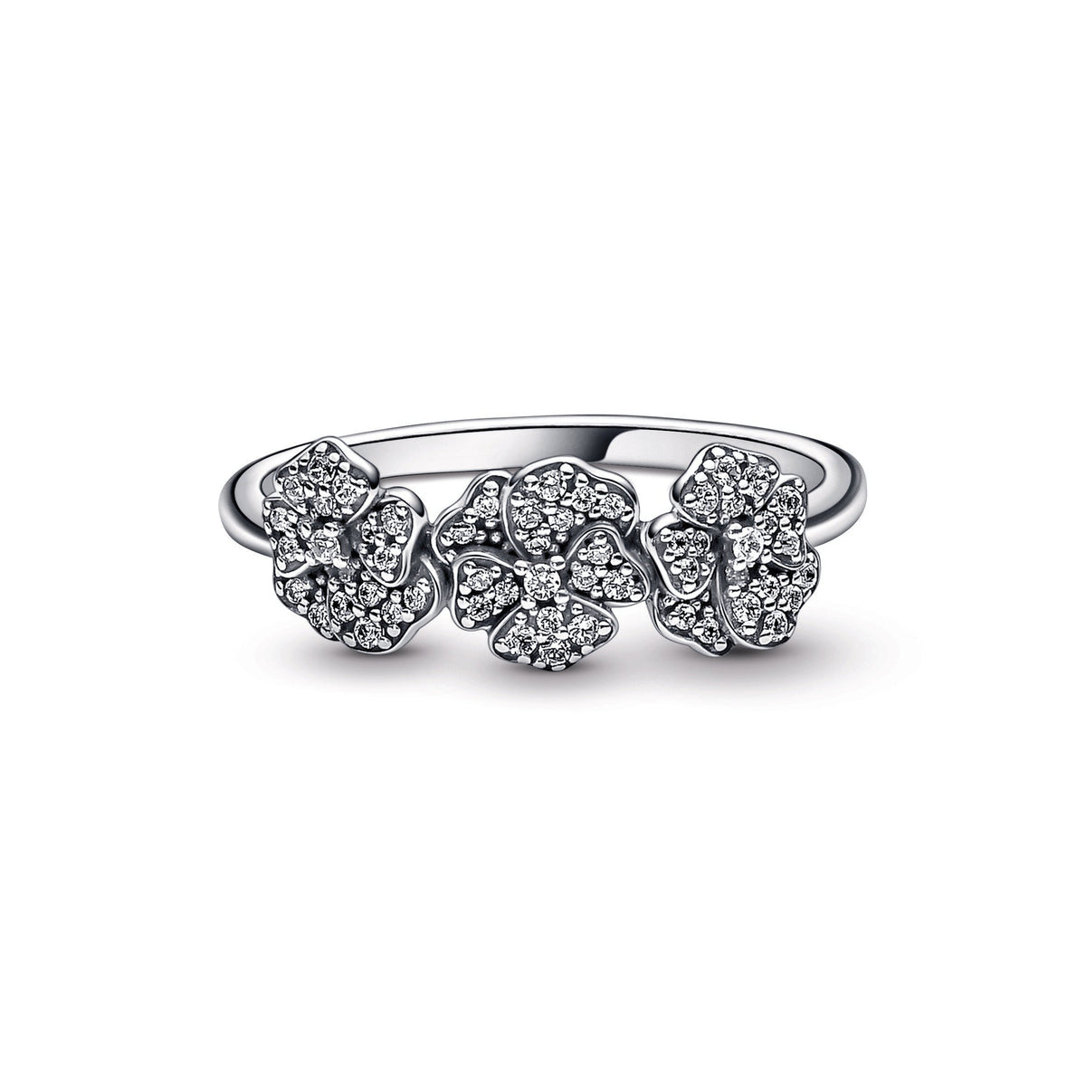 Ring – Sterling Silver – Triple Pansy Flower