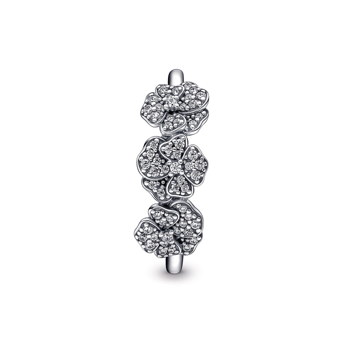 Ring – Sterling Silver – Triple Pansy Flower