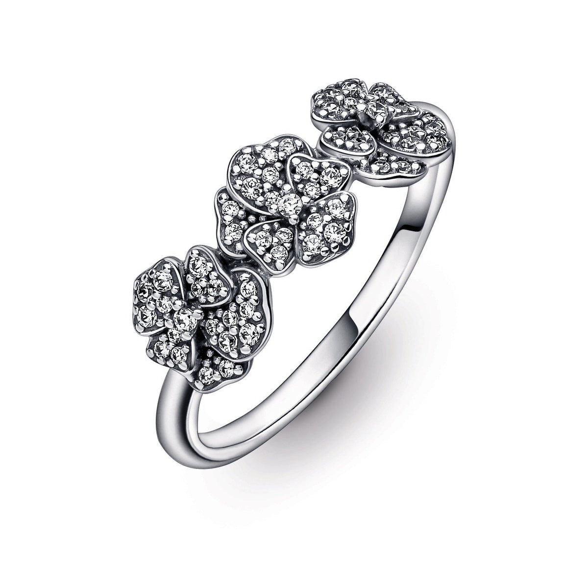 Ring – Sterling Silver – Triple Pansy Flower