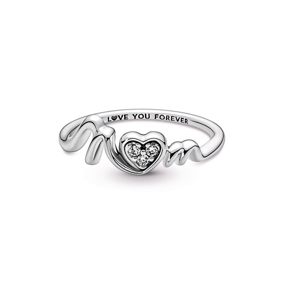 Ring – Sterling Silver – Mum Pavé Heart