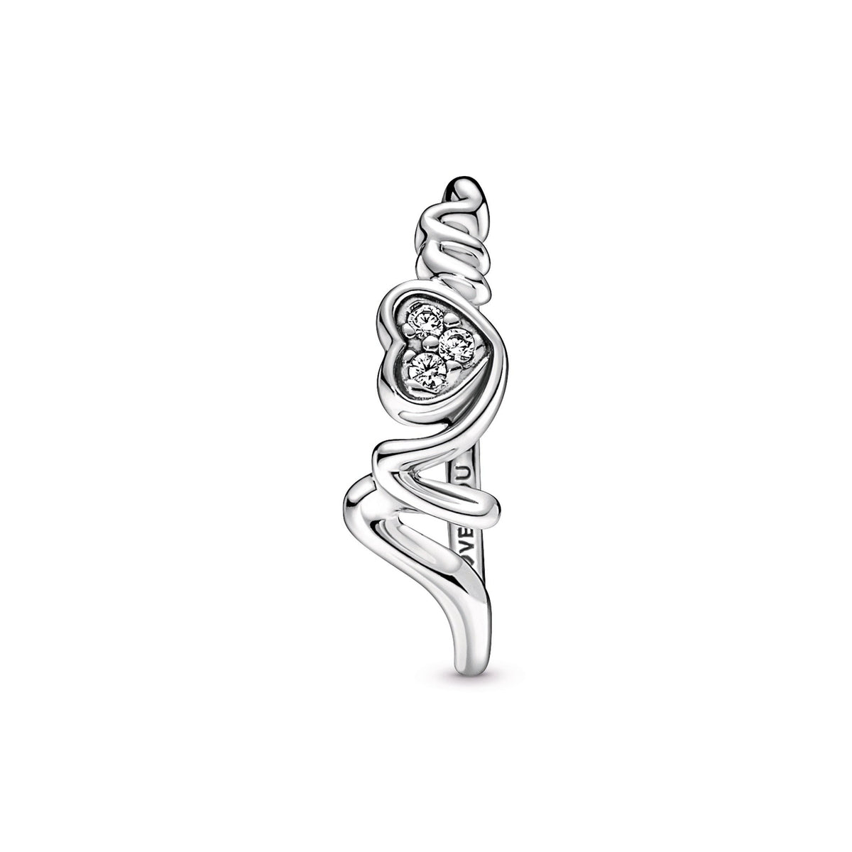 Ring – Sterling Silver – Mum Pavé Heart