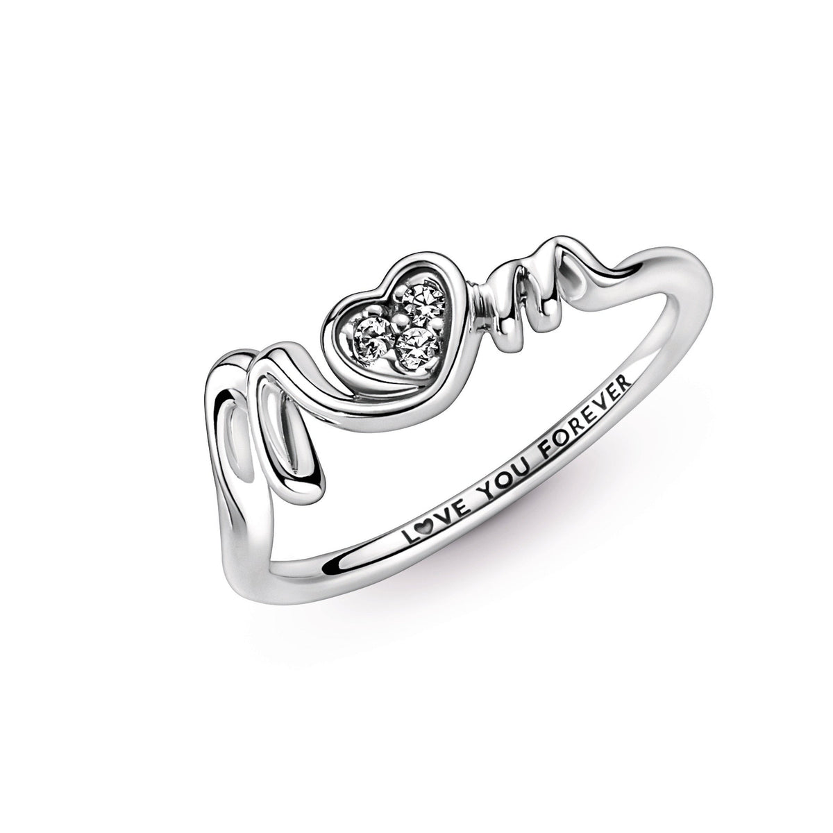 Ring – Sterling Silver – Mum Pavé Heart