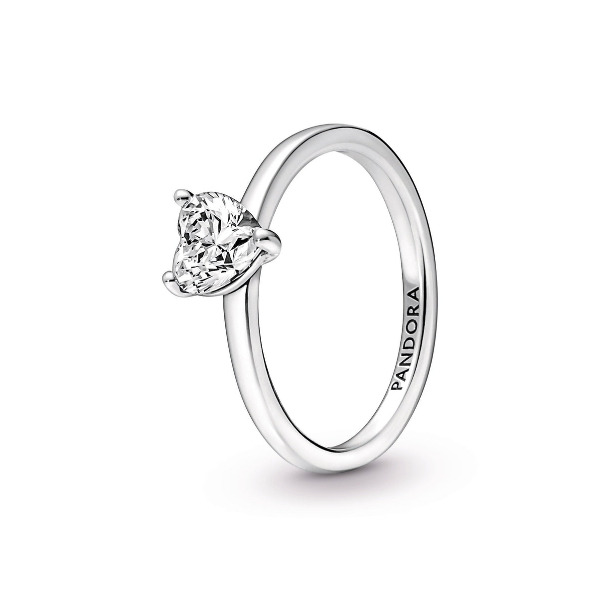 Ring – Sterling Silver – Sparkling Heart Solitaire