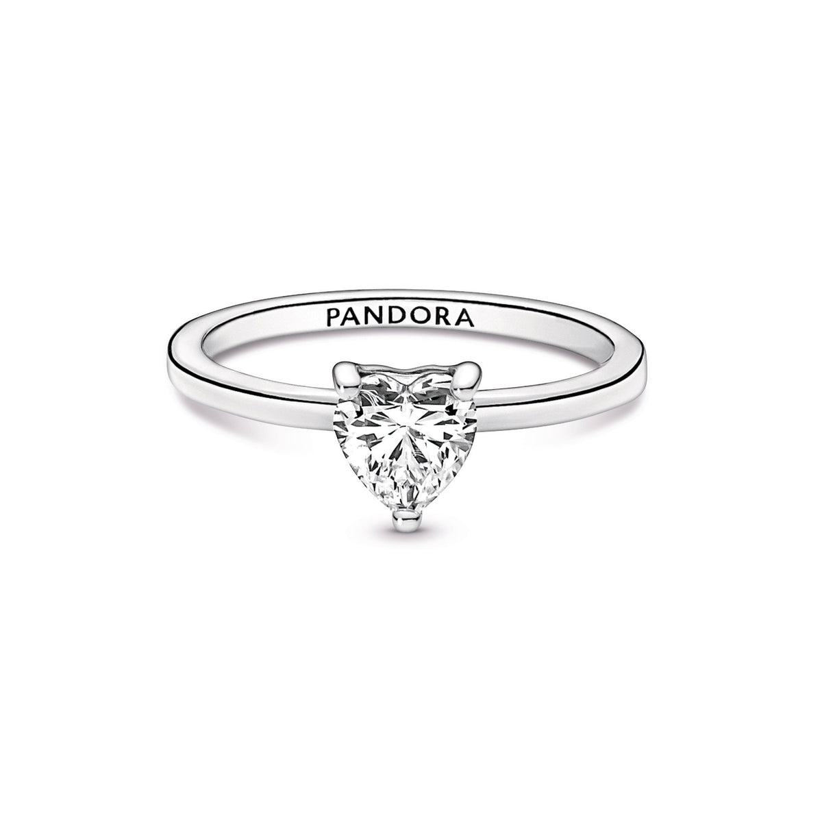 Ring – Sterling Silver – Sparkling Heart Solitaire