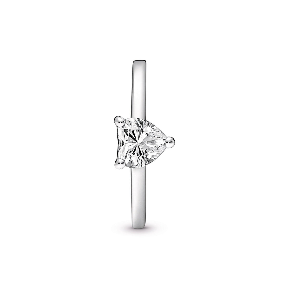 Ring – Sterling Silver – Sparkling Heart Solitaire