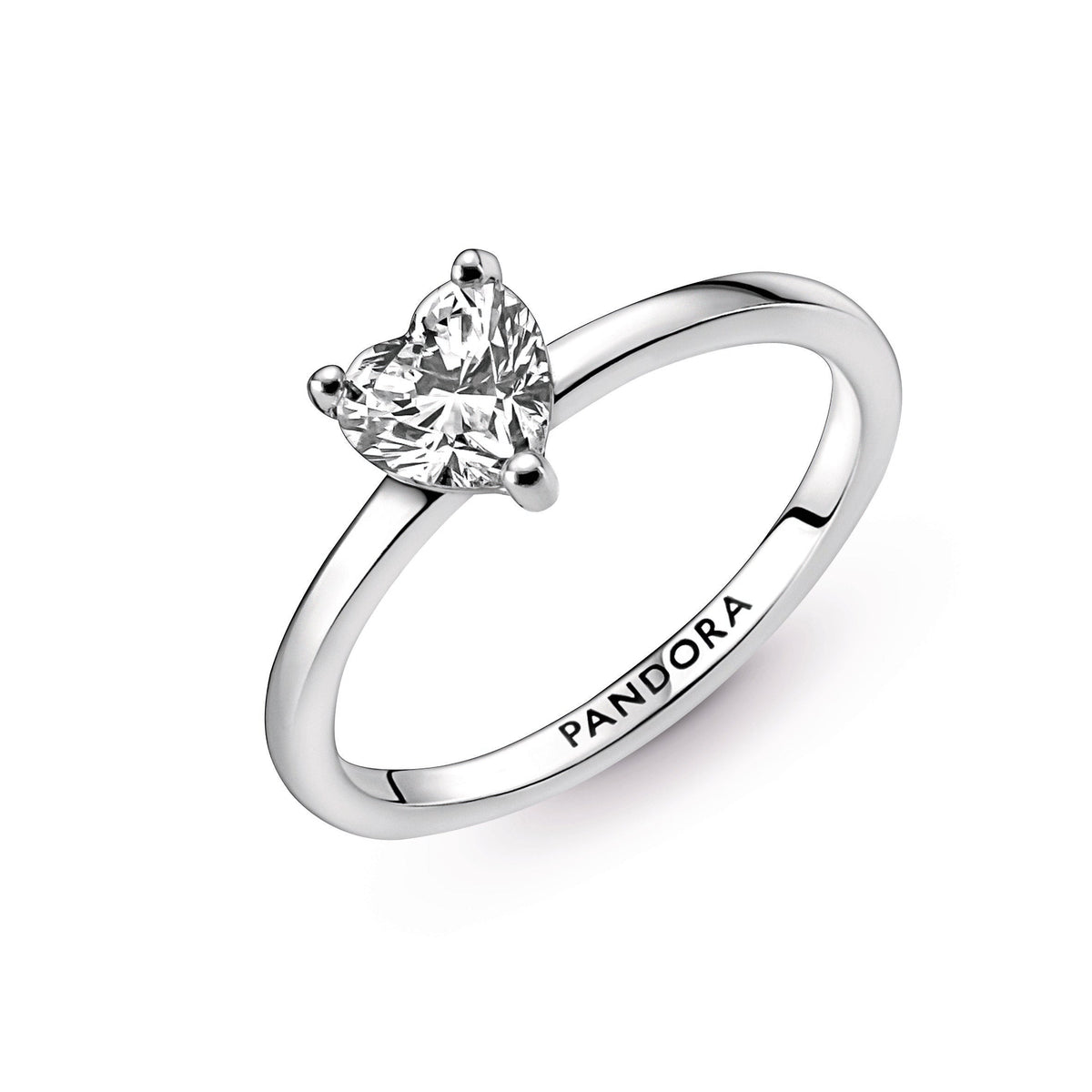 Ring – Sterling Silver – Sparkling Heart Solitaire
