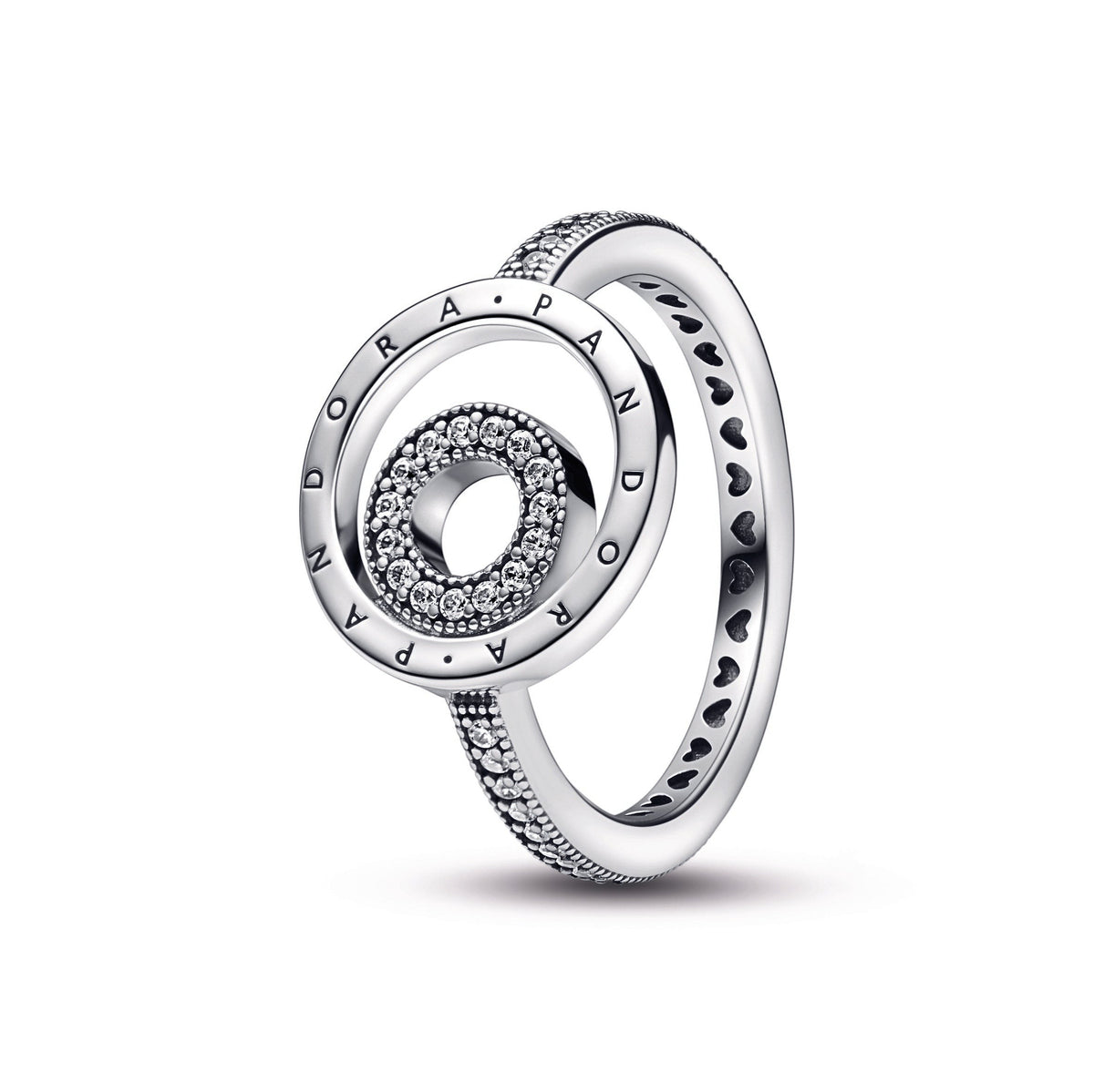 Ring – Sterling Silver – Pandora Signature Logo Circles Pavé