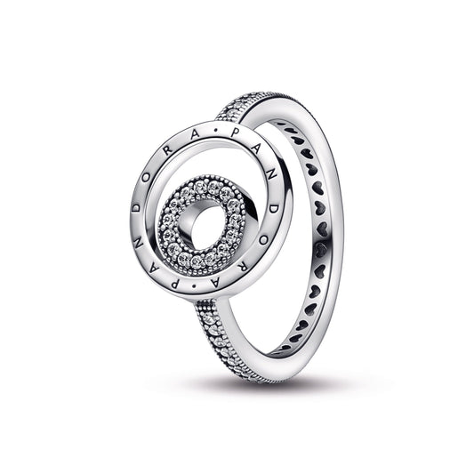 Ring – Sterling Silver – Pandora Signature Logo Circles Pavé