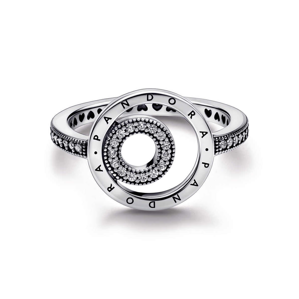 Ring – Sterling Silver – Pandora Signature Logo Circles Pavé
