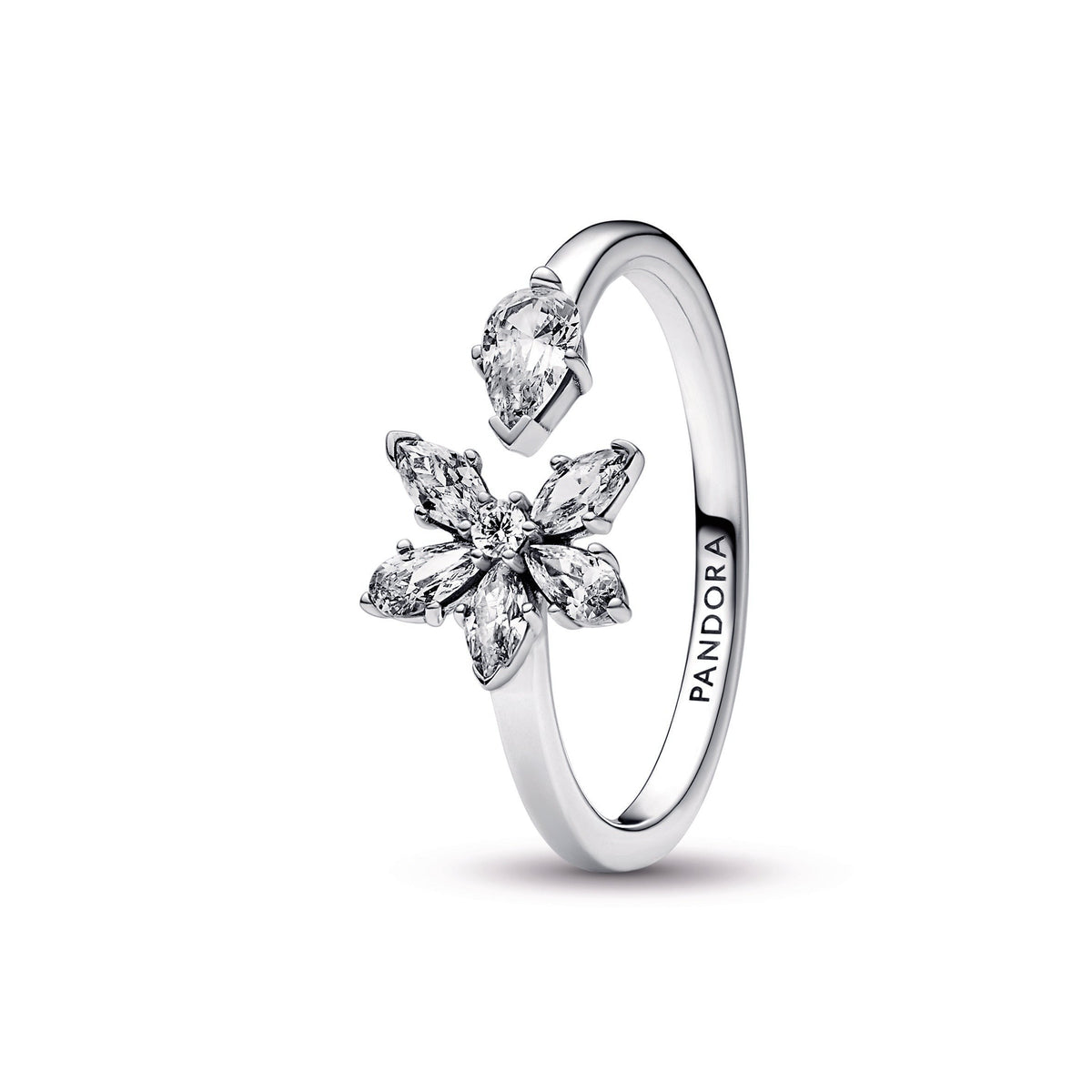 Ring – Sterling Silver – Sparkling Herbarium Cluster Open
