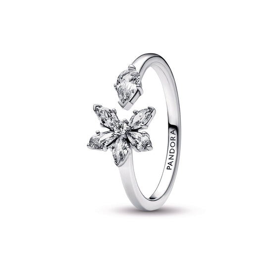 Ring – Sterling Silver – Sparkling Herbarium Cluster Open