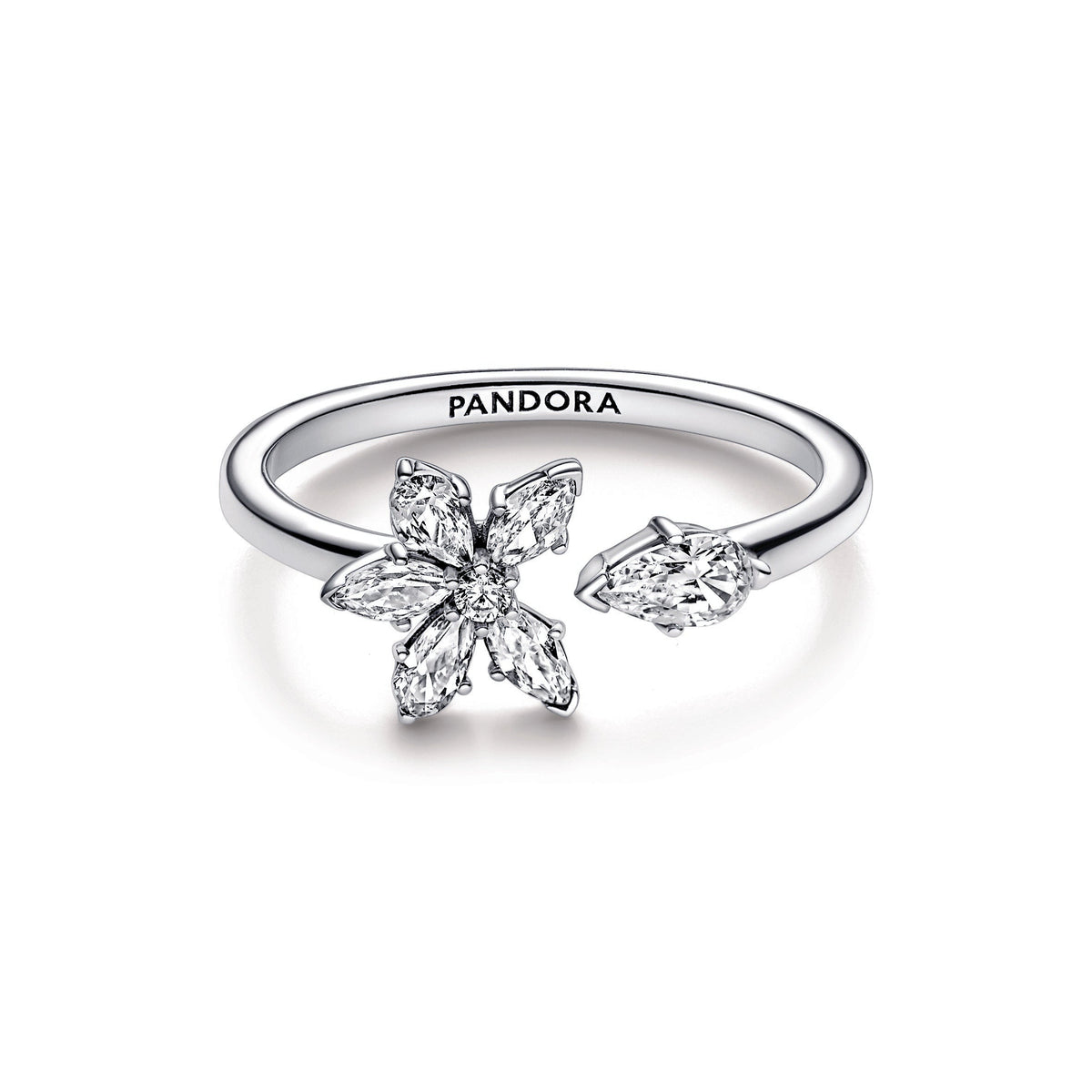 Ring – Sterling Silver – Sparkling Herbarium Cluster Open