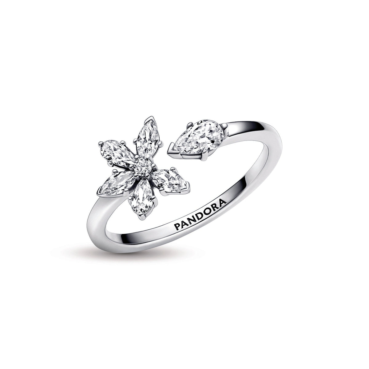 Ring – Sterling Silver – Sparkling Herbarium Cluster Open