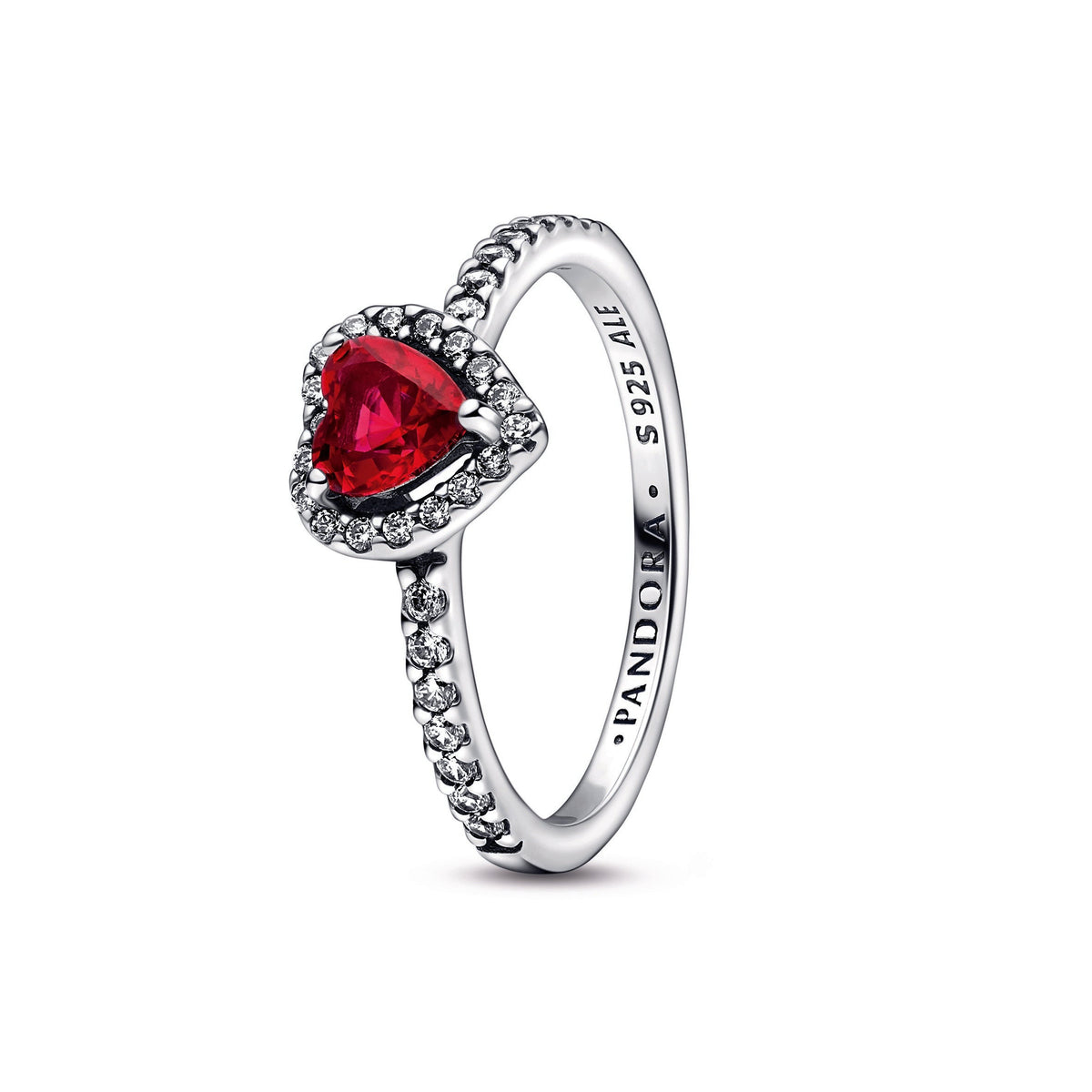 Ring – Sterling Silver – Elevated Red Heart