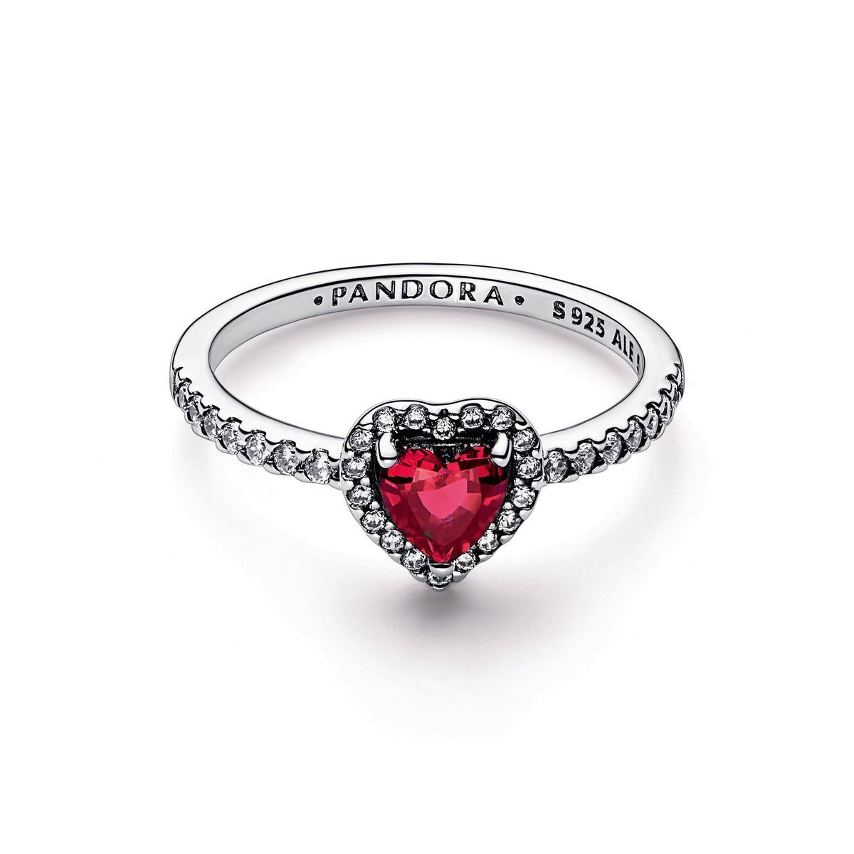 Ring – Sterling Silver – Elevated Red Heart