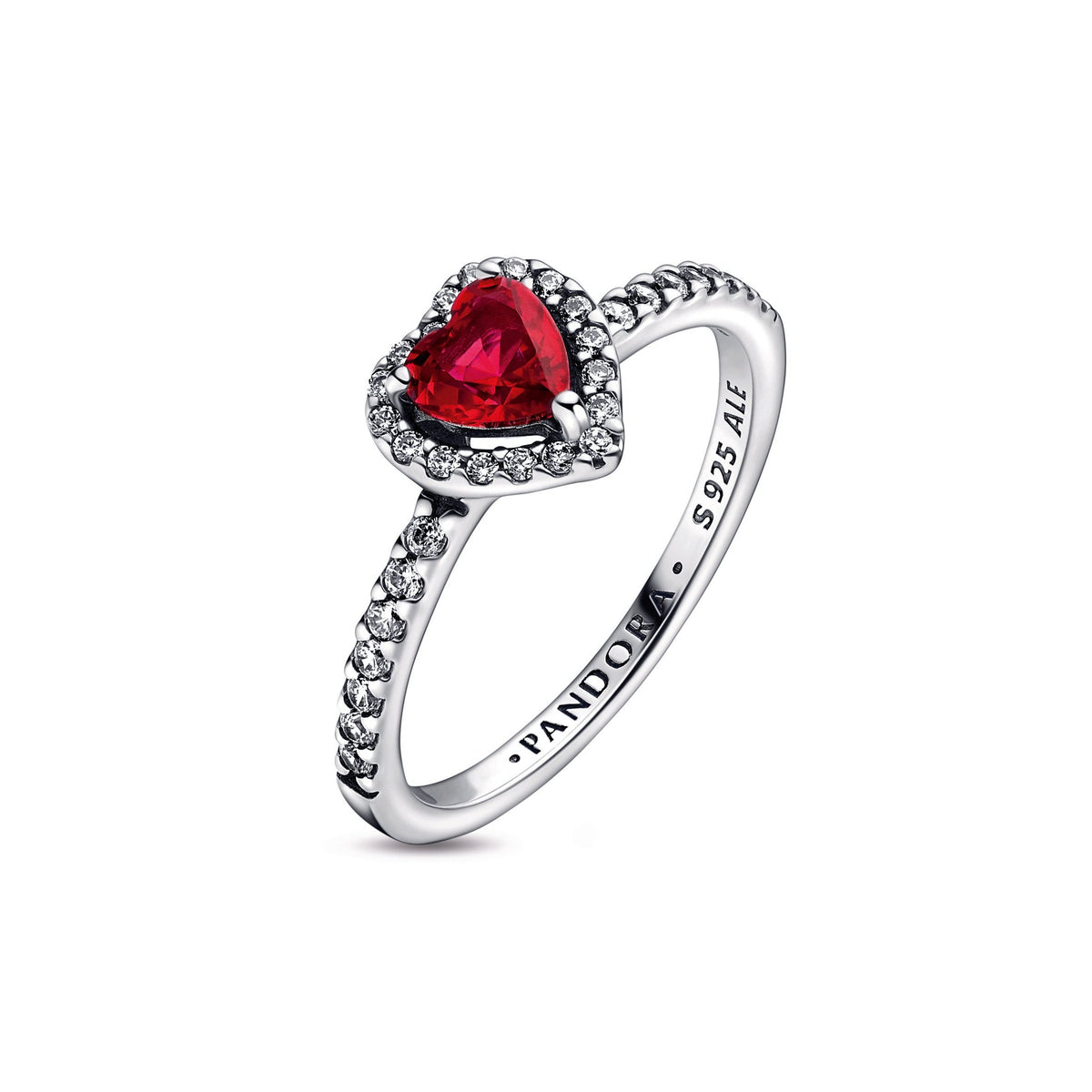 Ring – Sterling Silver – Elevated Red Heart