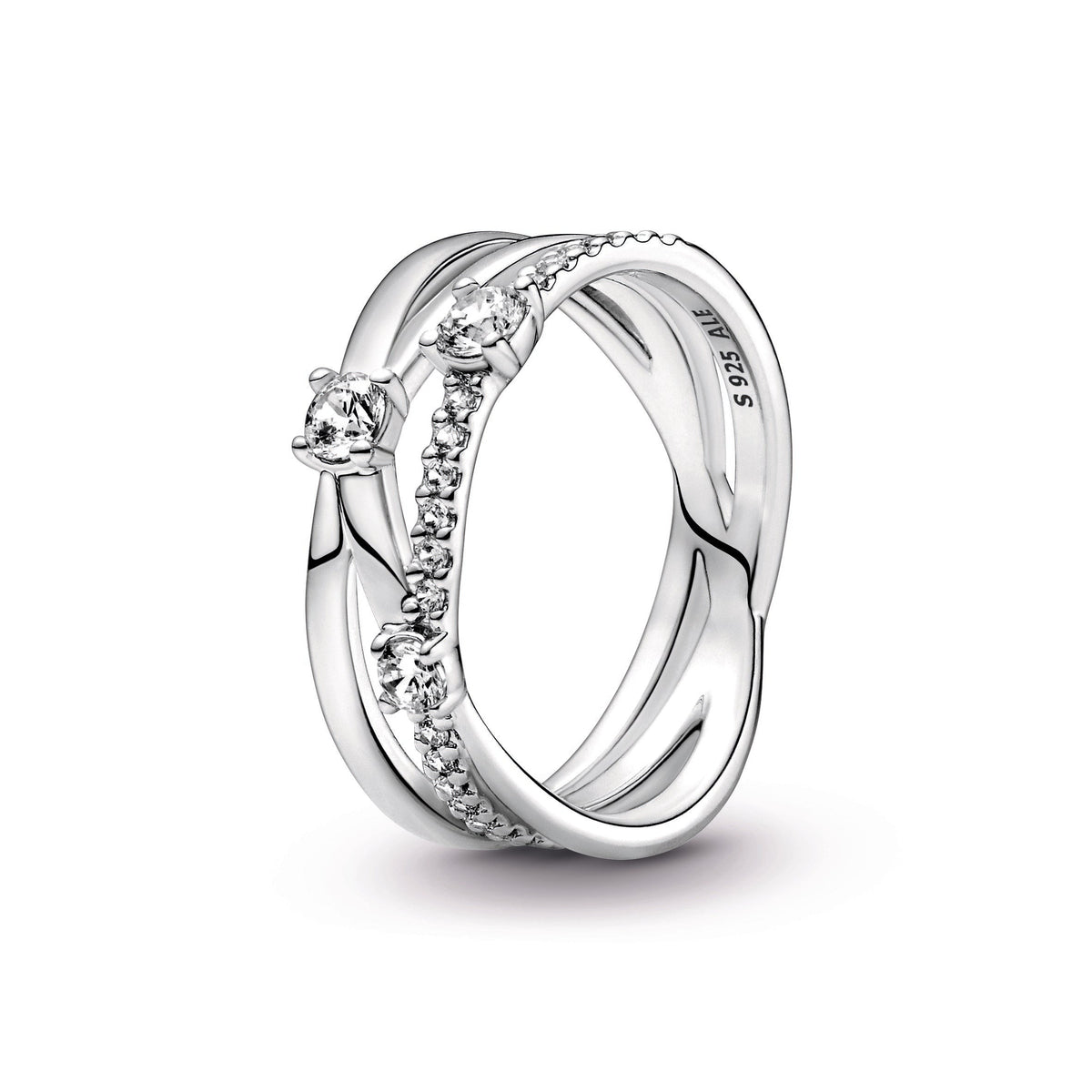 Ring – Sterling Silver – Sparkling Triple Band