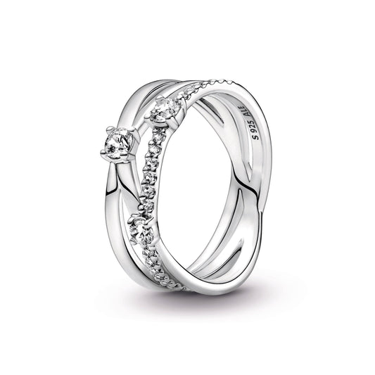 Ring – Sterling Silver – Sparkling Triple Band