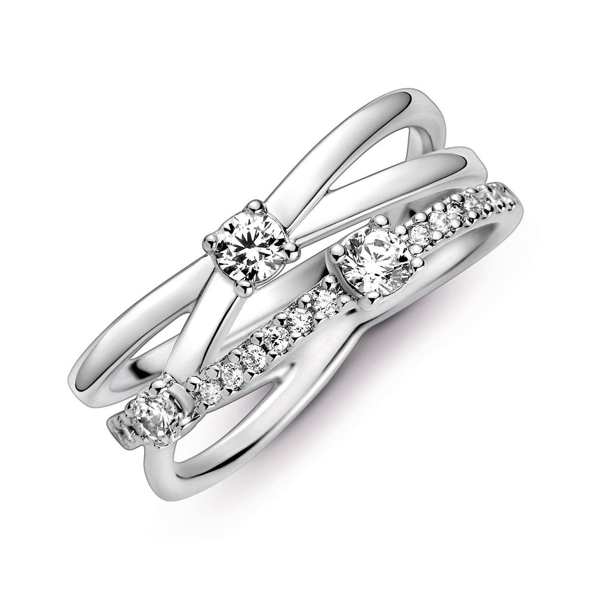 Ring – Sterling Silver – Sparkling Triple Band
