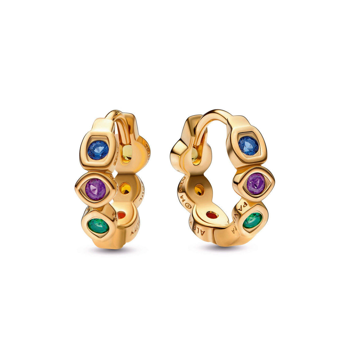 Hoop Earrings – 14k Gold-Plated – Marvel The Avengers Infinity Stones