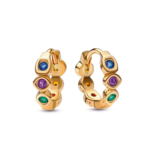 Hoop Earrings – 14k Gold-Plated – Marvel The Avengers Infinity Stones